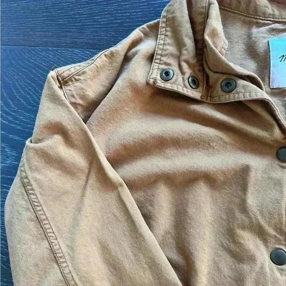 Madewell Southlake Military Jacket Lightweight Drapey Mustard Yellow Sz Small - Picture 2 of 6